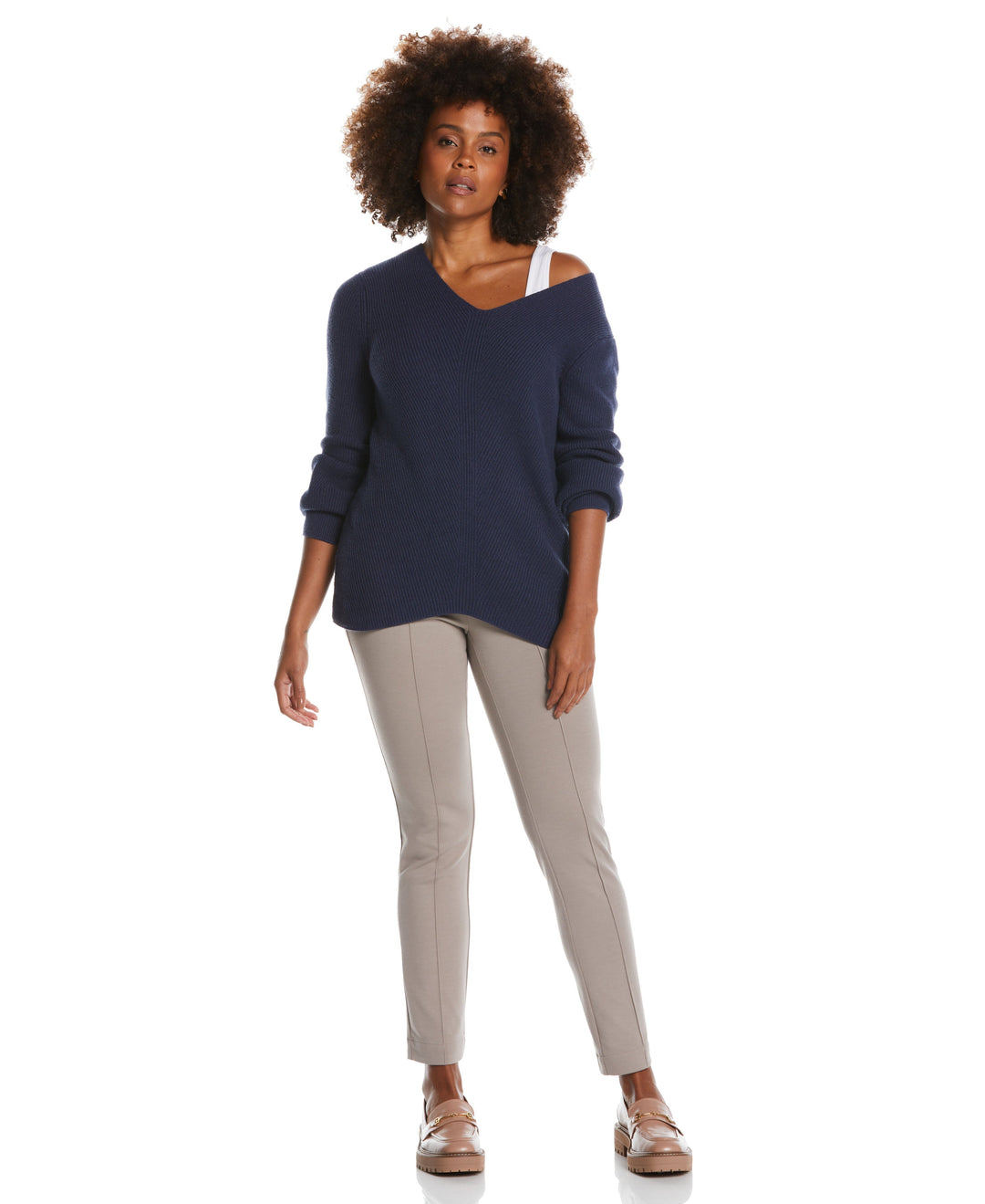 PONTE KNIT SLIM LEG PANT - COMFORT FIT (Summer Straw) 