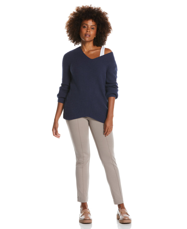 PONTE KNIT SLIM LEG PANT - COMFORT FIT (Summer Straw) 