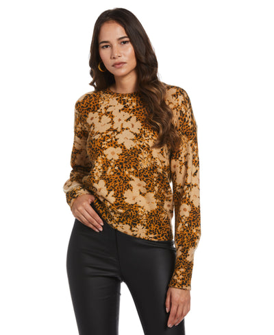 Slouchy Printed Sweater (Buckthorn Brown) 