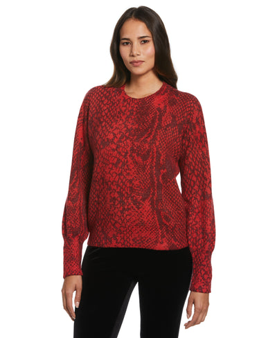 Slouchy Printed Sweater (Ruby) 