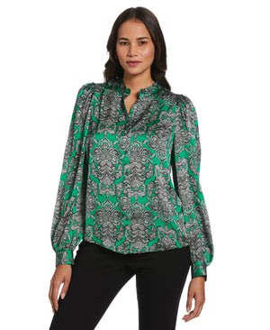 Tapestry Print Blouse (Fern Green) 